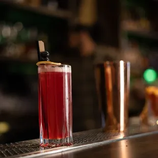 a shot of a cocktail on the bar