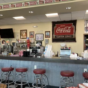 the ice cream counter at Tacker&apos;s