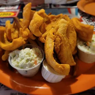 Perch Dinner 1 lb w fries and Cole Slaw