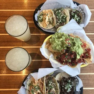 Street tacos, Guacamole, Margaritas