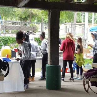 Hungry kids getting their delicious tacos
