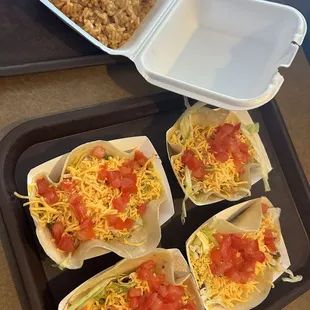 Soft tacos! Spanish rice!