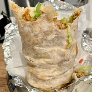 Stand up chicken burrito