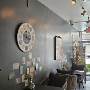 tables and chairs in a restaurant