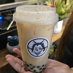 Mango bubble tea