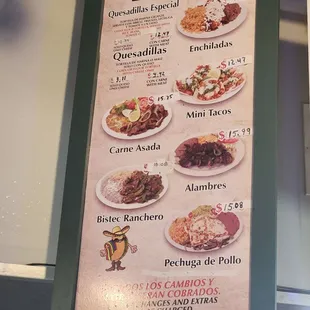Taco menu