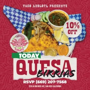 Orden de quesabirrias pregunta por el descuento