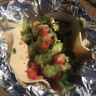 Piggy smalls with the spicy ranch and that green (cilantro?) sauce on top