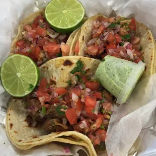 Tacos mixtos, beef, tongue and chicken