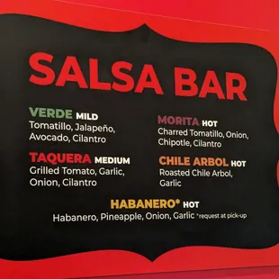 Salsa bar sign