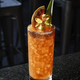 A specialty cocktail