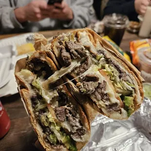 a sandwich cut in half