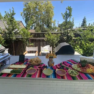 This is just the toppings! The meat and tortilla station was in another picture!