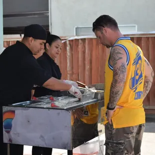 My husband couldn't get enough of their tacos!!!! (Go Warriors)