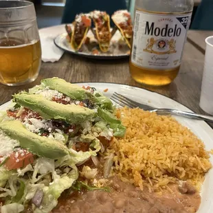 Enchilada meal _ 3 with rice and beans
