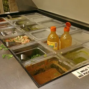 Salsa bar.