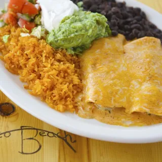 Habanero Cream Shrimp Enchiladas Plato