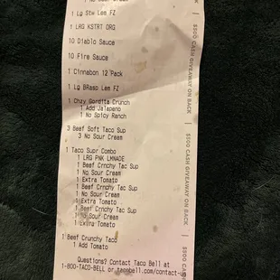 4 large drinks not given
