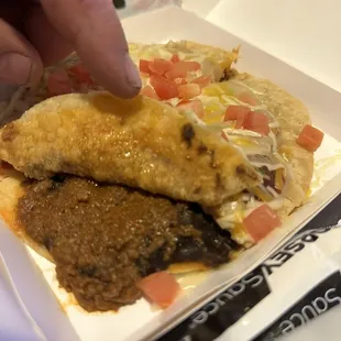 The Mexican pizza with pinto beans and no red sauce. Tasted weird