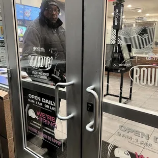 At 12:56 they decided they will close the door.