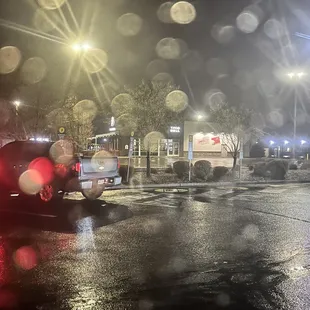 This is us ordering McDonald's right next to the Taco Bell with everyone else that tried to go there first