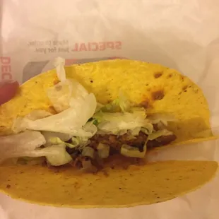 I asked for no cheese in my tacos... and was given an almost empty taco shell. Thanks -___-