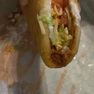 Very little stuffing &amp; meat in a Chalupa