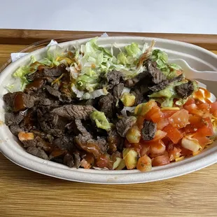 Power bowl, no beans or rice! Extra veggies!