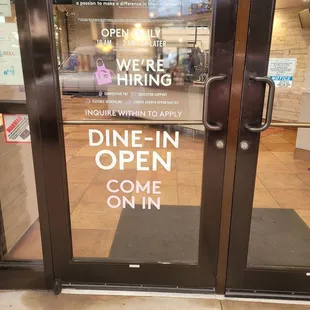 So what time is the dining room open, ?  because 7:00 at night on a Tuesday night, the dining is not open