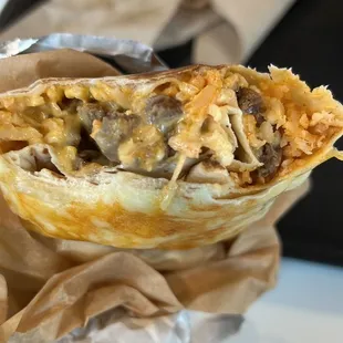 Double Steak Grilled Cheese Burrito