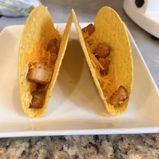 Hard shell taco with potato