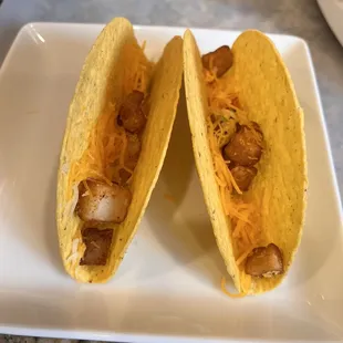 Hard shell taco with potatoes