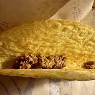 This is how I received my Crunchy Taco. Where&apos;s the meat?