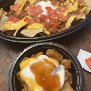 Cheesy potatoes with a nacho Bell grande