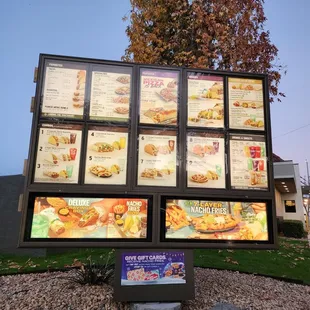 Drive-thru menu as of 12-8-22