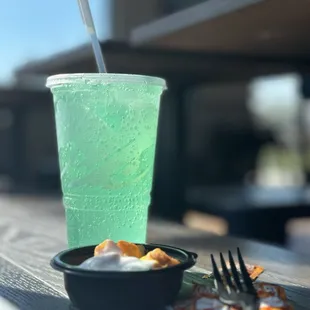 MTN DEW Baja Blast Zero Sugar Cheesy Fiesta Potatoes Mild Sauce Packet