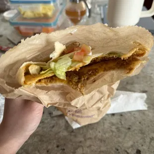 Barely anything inside my Crunchwrap Supreme
