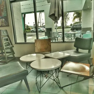 New seating inside and outside.