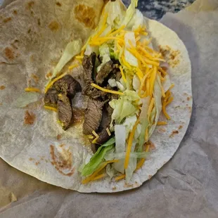 Steak soft taco