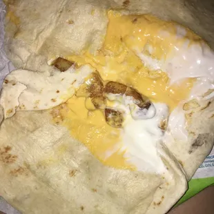 Cheesy potato burrito...only got 5 potatos