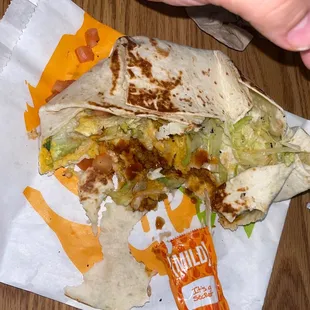 Crunchwrap supreme with barely any meat.