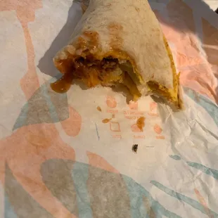 Cheesy Gordita Crunch w/ the fly that was in the meat