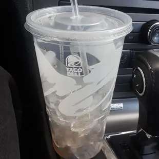 Large drink $2.59  with half ice.