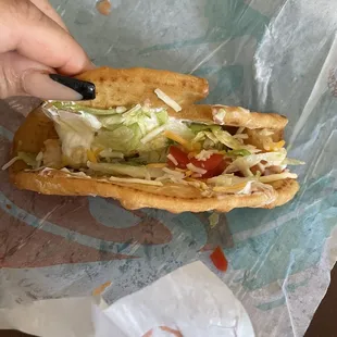 2 Chicken Chalupas Supreme Combo more sour cream than chicken .