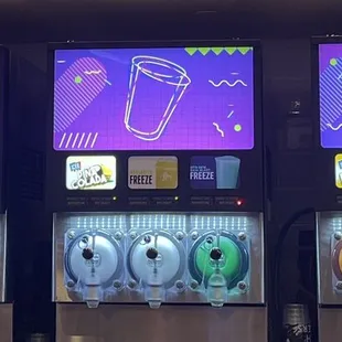 a row of vending machines