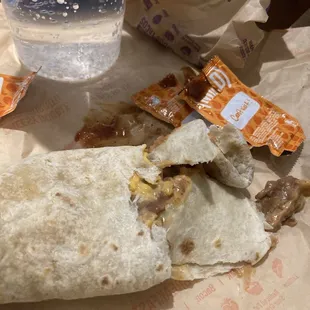 Burrito Supreme and double decker and soda drink