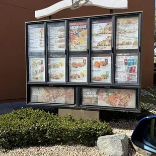 Drive thru menu