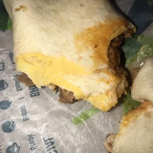 This is a burrito with &quot;no nacho cheese&quot;