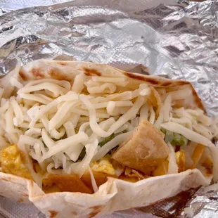 Migas taco with crispy chips was good