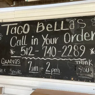 Call your order in ahead!